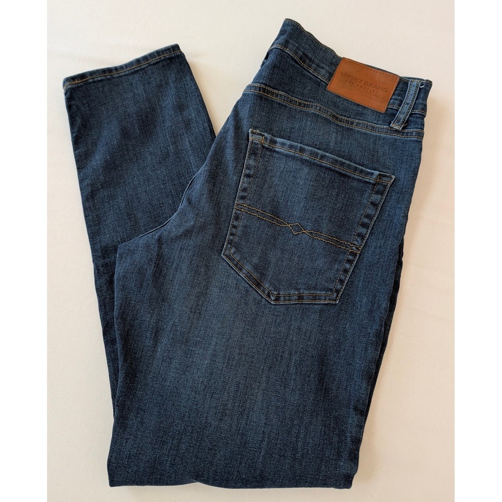 Lucky Brand 412 Athletic Slim Jeans Mens 32x30 Dark Wash Blue Denim EUC